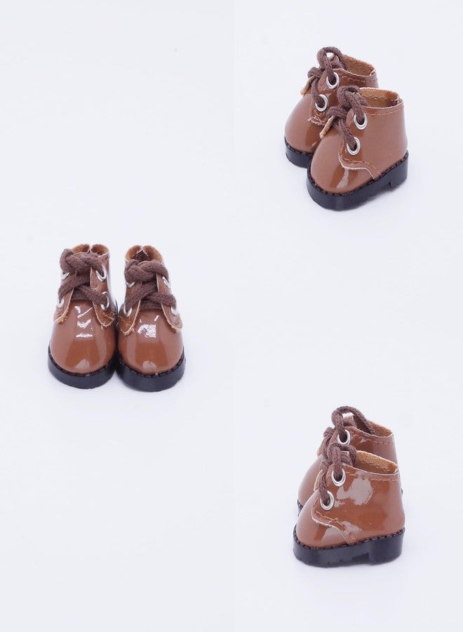 Etistta 17cm Doll Shoes for 17cm Doll Boots, 6.7 inch Doll Shoes Accessories (Brown) - Image 2